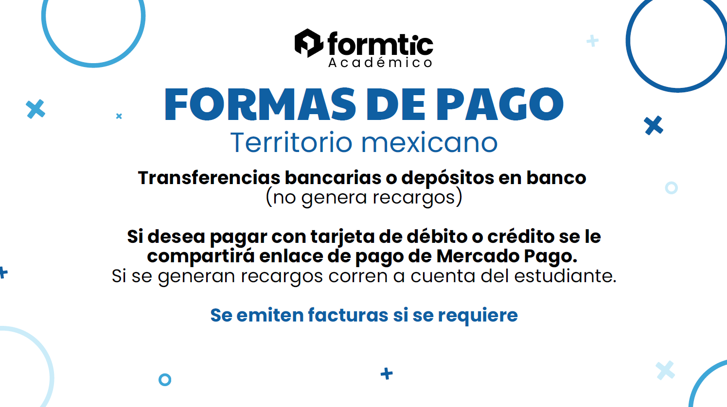 Formas de pago México DHDyE Formtic